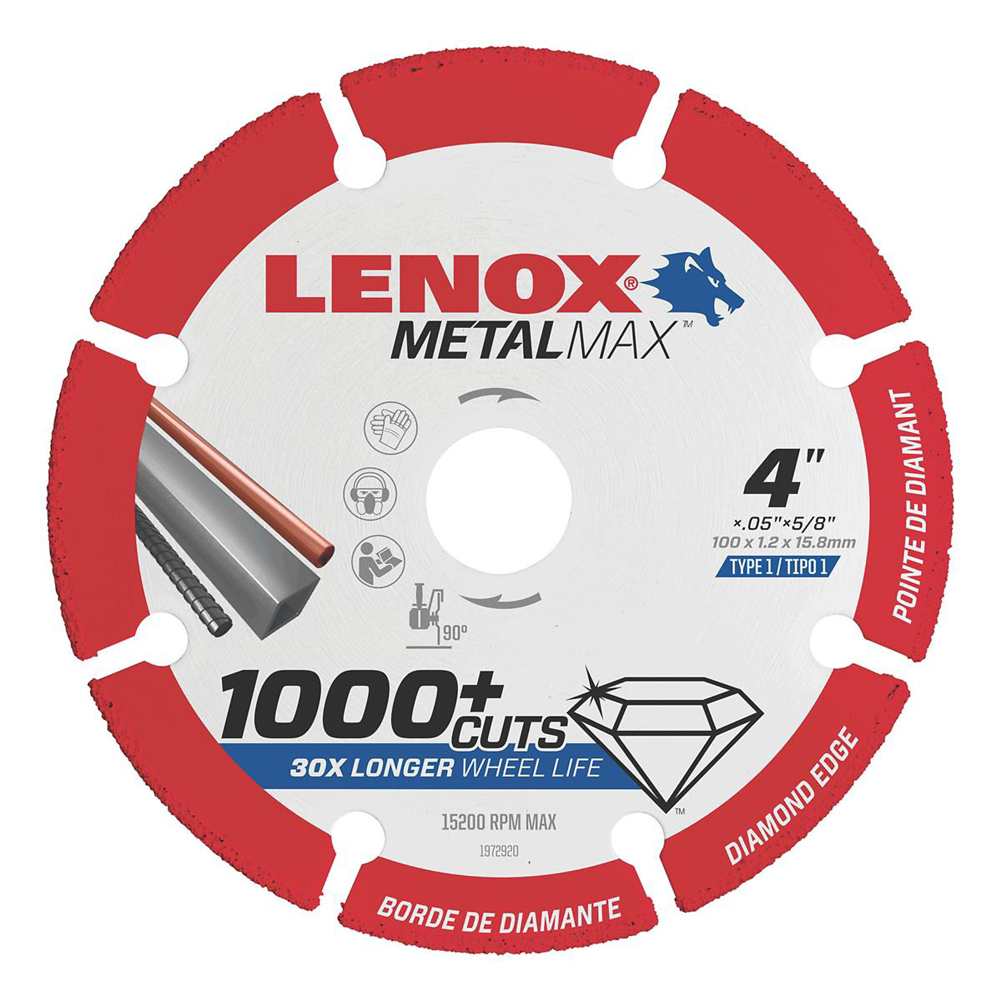 Lenox Tools Diamond Cutoff Wheel — 4in. x 3/8in., Model# LEX1972919